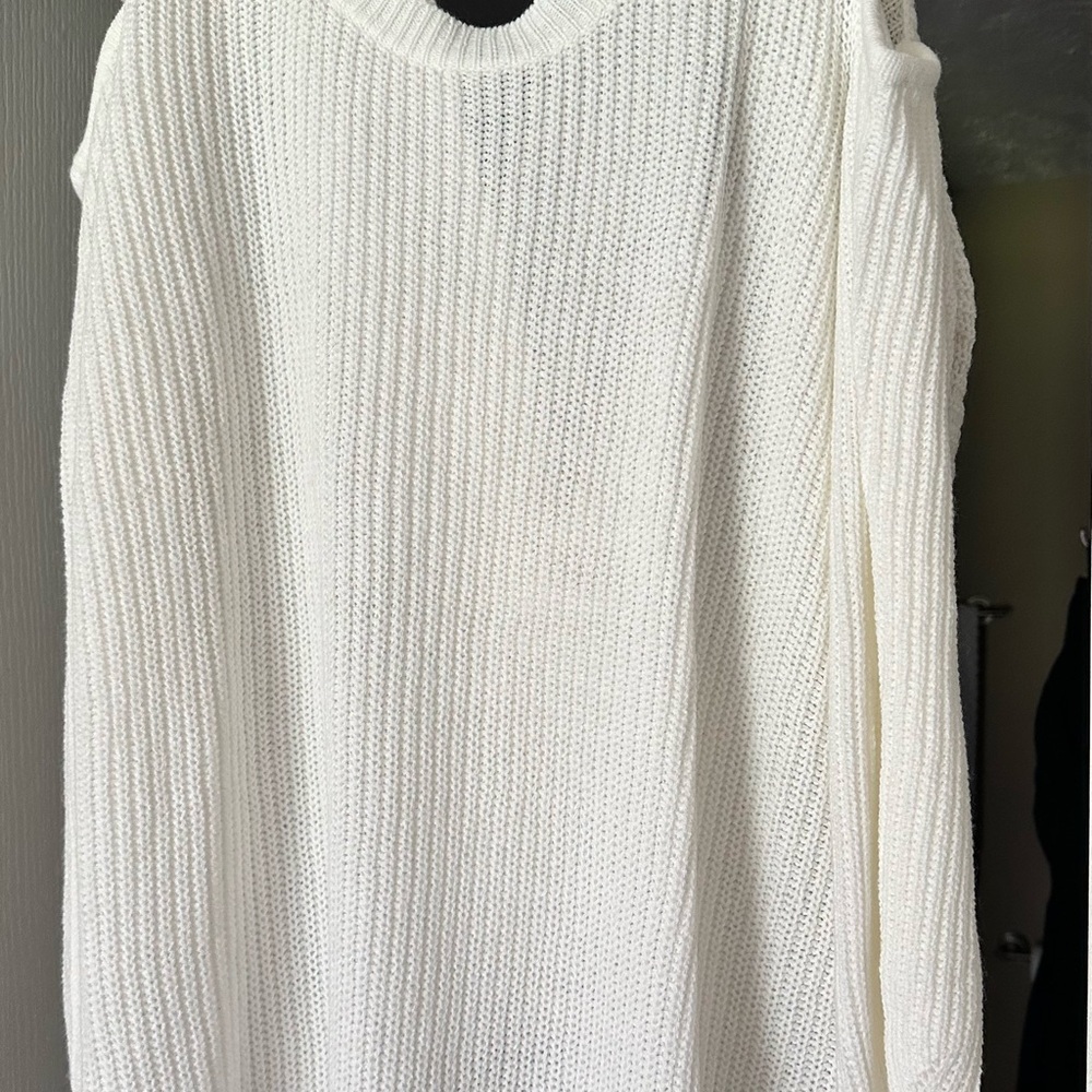 Ashley Stewart Cold shoulder back twisted back out sweater - Picture 2 of 3